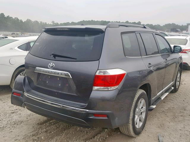 5TDZK3EH5BS049714 - 2011 TOYOTA HIGHLANDER GRAY photo 4