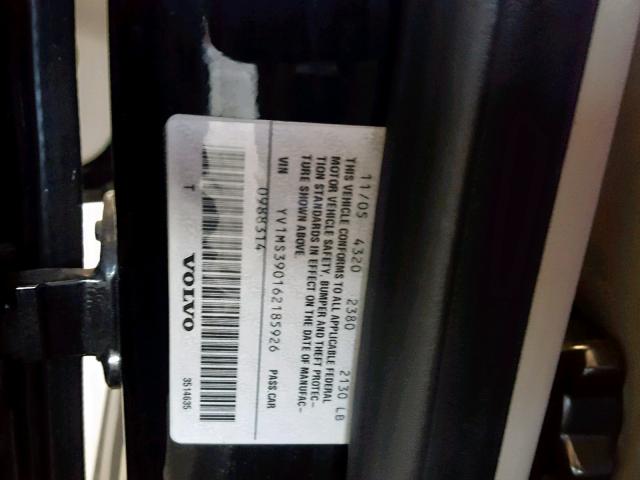 YV1MS390162185926 - 2006 VOLVO S40 2.4I BLACK photo 10