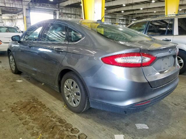 3FA6P0G77DR248122 - 2013 FORD FUSION S GRAY photo 3