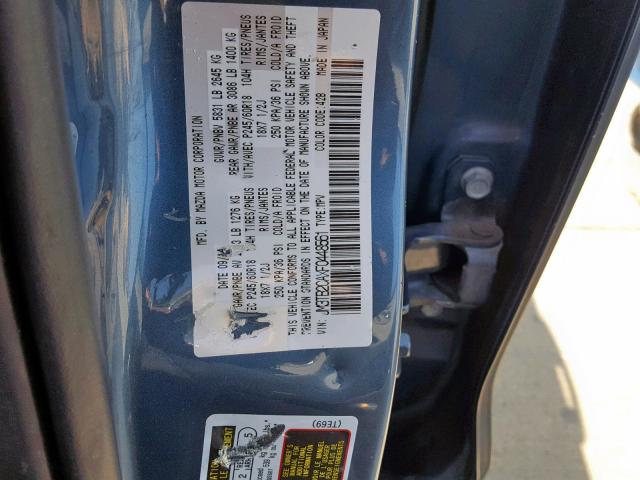 JM3TB2CAXF0448561 - 2015 MAZDA CX-9 TOURI BLUE photo 10