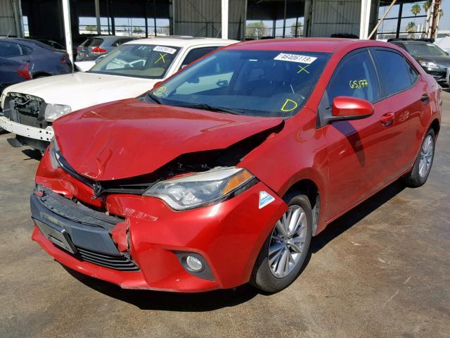 5YFBURHE1EP156823 - 2014 TOYOTA COROLLA L RED photo 2