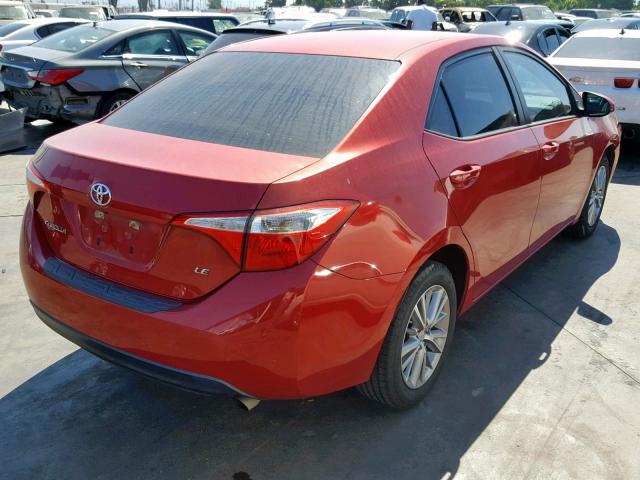 5YFBURHE1EP156823 - 2014 TOYOTA COROLLA L RED photo 4