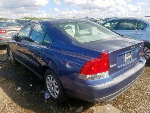 YV1RS61R322137503 - 2002 VOLVO S60 BLUE photo 3