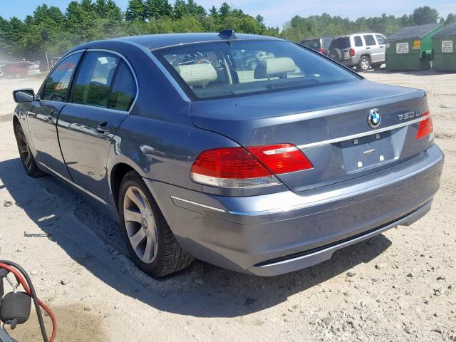 WBAHN83537DT67873 - 2007 BMW 750 BLUE photo 3