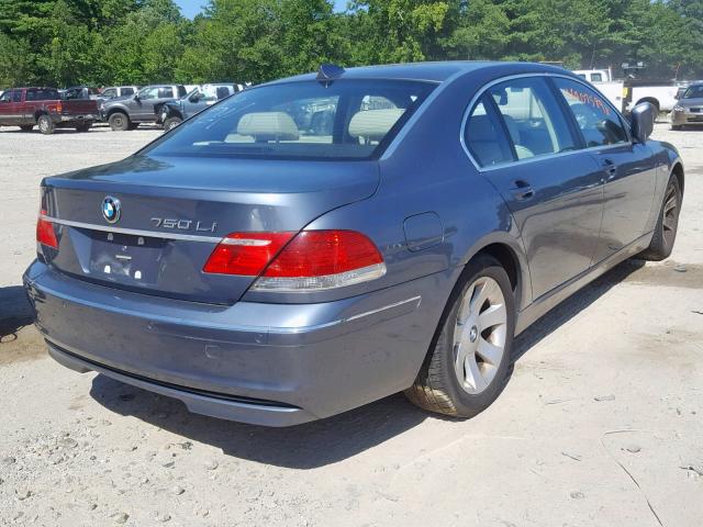 WBAHN83537DT67873 - 2007 BMW 750 BLUE photo 4