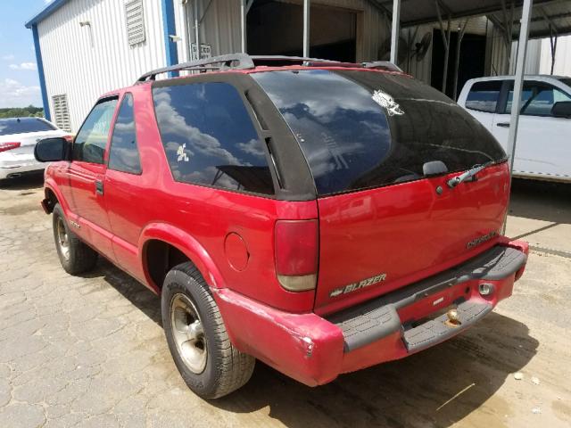 1GNCS18W42K240351 - 2002 CHEVROLET BLAZER RED photo 3