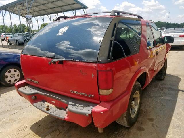 1GNCS18W42K240351 - 2002 CHEVROLET BLAZER RED photo 4