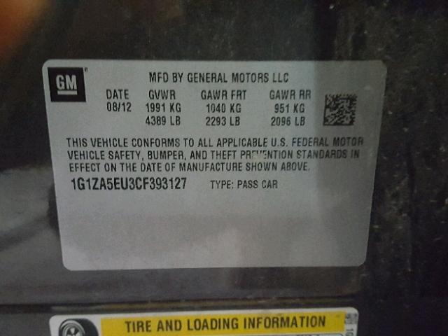 1G1ZA5EU3CF393127 - 2012 CHEVROLET MALIBU LS Boz foto 10