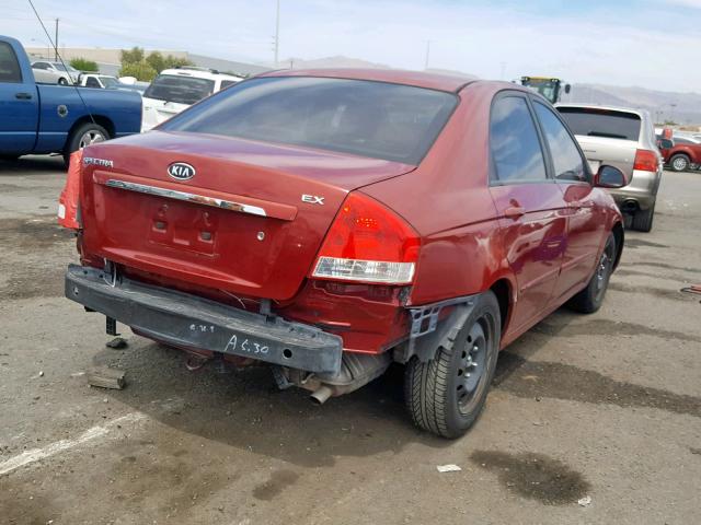 KNAFE222595592823 - 2009 KIA SPECTRA EX RED photo 4