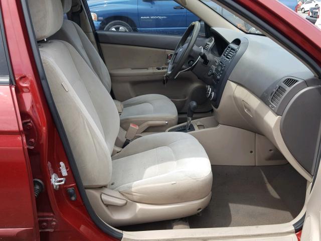 KNAFE222595592823 - 2009 KIA SPECTRA EX RED photo 5