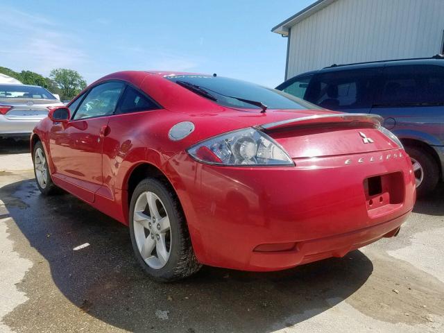 4A3AK24F76E002362 - 2006 MITSUBISHI ECLIPSE GS RED photo 3