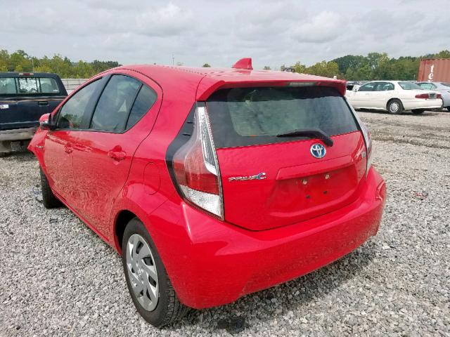 JTDKDTB39F1095876 - 2015 TOYOTA PRIUS C RED photo 3