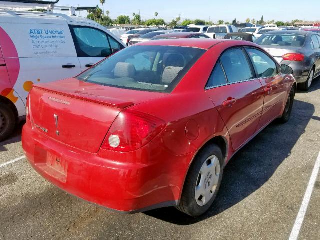 1G2ZF55B664162654 - 2006 PONTIAC G6 SE RED photo 4