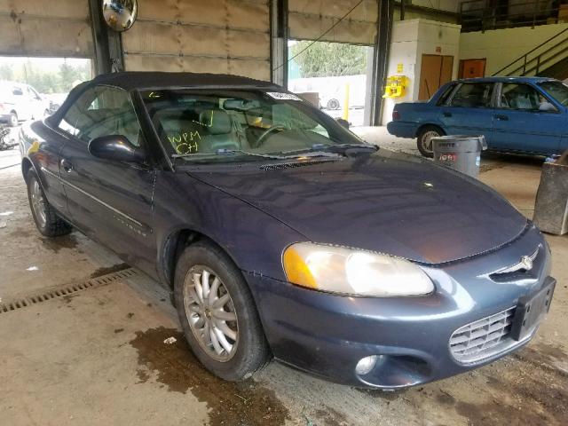 1C3EL55U31N731861 - 2001 CHRYSLER SEBRING LX BLUE photo 1