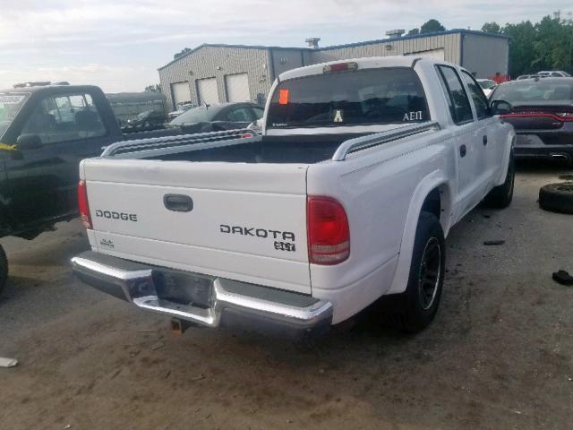 1D7HL48N43S172368 - 2003 DODGE DAKOTA QUA WHITE photo 4