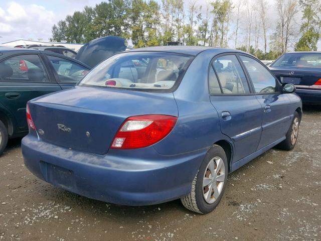 KNADC123716032820 - 2001 KIA RIO BLUE photo 4