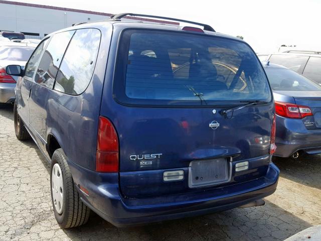 4N2DN11WXSD860444 - 1995 NISSAN QUEST XE BLUE photo 3