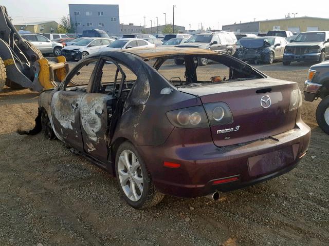 JM1BK323881776457 - 2008 MAZDA 3 S PURPLE photo 3