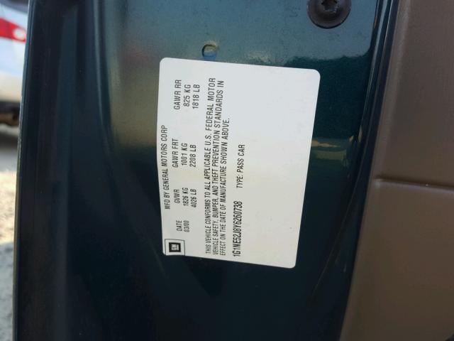 1G1NE52J8Y6260738 - 2000 CHEVROLET MALIBU LS 绿色 照片 10