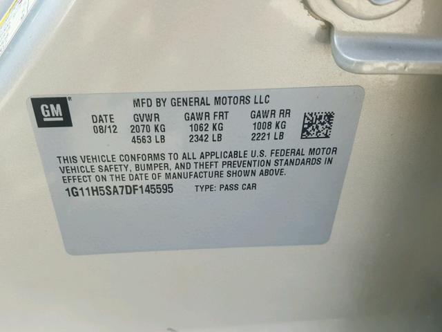 1G11H5SA7DF145595 - 2013 CHEVROLET MALIBU LTZ 棕色 照片 10