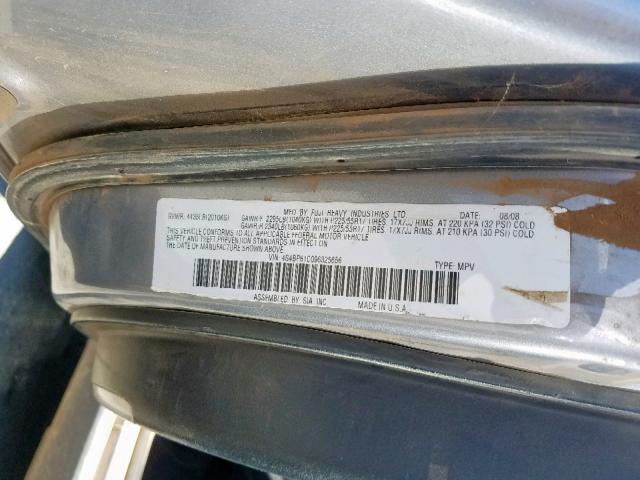 4S4BP61C096325656 - 2009 SUBARU OUTBACK 2. GRAY photo 10