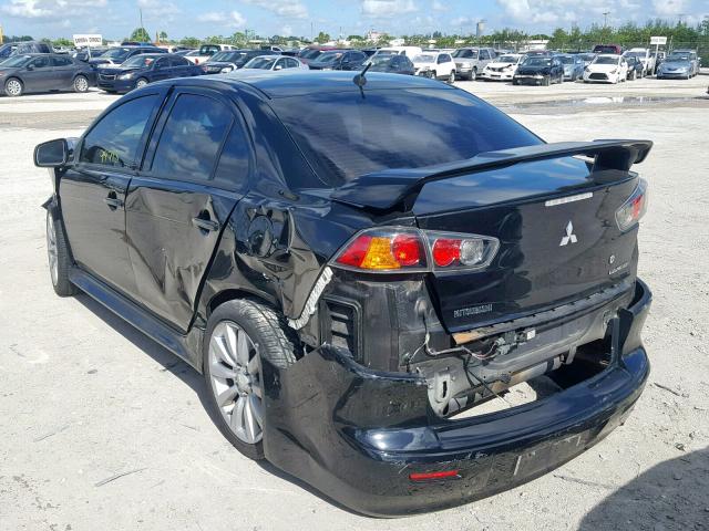 JA32U8FW2BU020428 - 2011 MITSUBISHI LANCER GTS BLACK photo 3