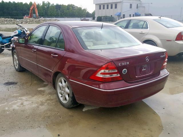 WDBRF84J54F516198 - 2004 MERCEDES-BENZ C 320 4MAT MAROON photo 3