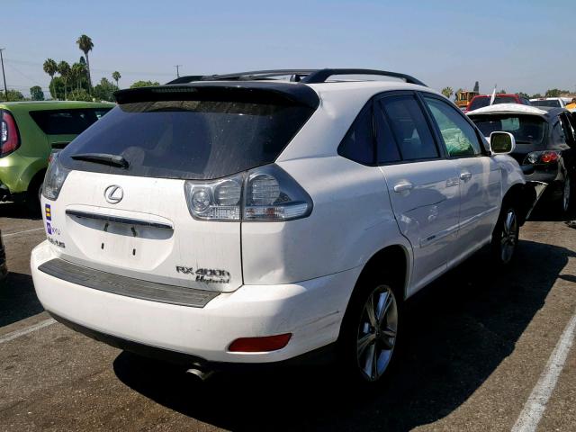 JTJGW31U772003327 - 2007 LEXUS RX 400H WHITE photo 4