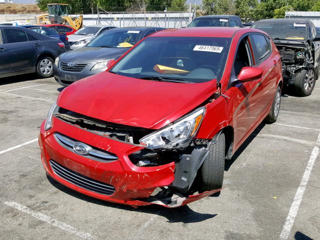 KMHCT5AE1FU198368 - 2015 HYUNDAI ACCENT GS RED photo 2