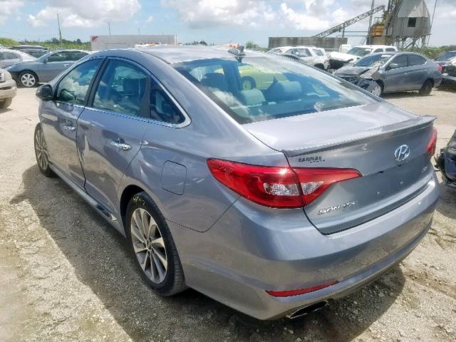 5NPE34AF3HH496143 - 2017 HYUNDAI SONATA SPO GRAY photo 3