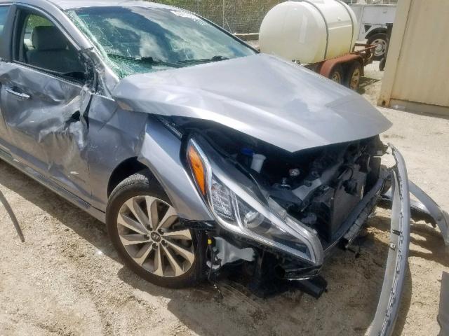 5NPE34AF3HH496143 - 2017 HYUNDAI SONATA SPO GRAY photo 9