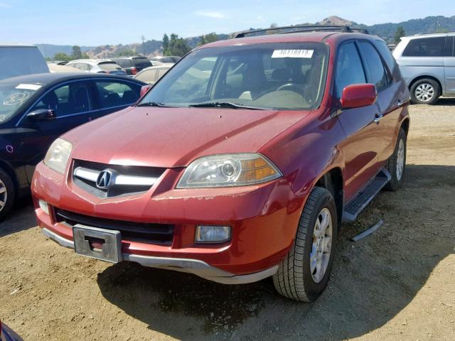 2HNYD18865H504752 - 2005 ACURA MDX TOURIN RED photo 2