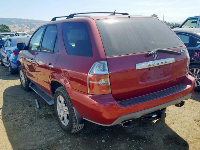 2HNYD18865H504752 - 2005 ACURA MDX TOURIN RED photo 3