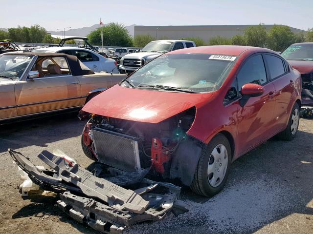 KNADM4A39E6406074 - 2014 KIA RIO LX RED photo 2