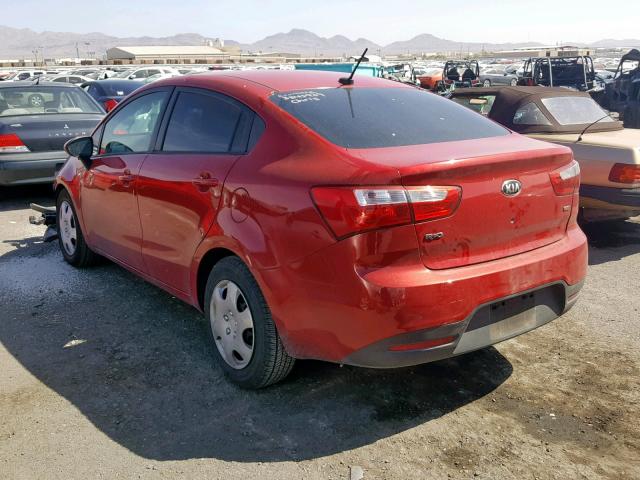 KNADM4A39E6406074 - 2014 KIA RIO LX RED photo 3