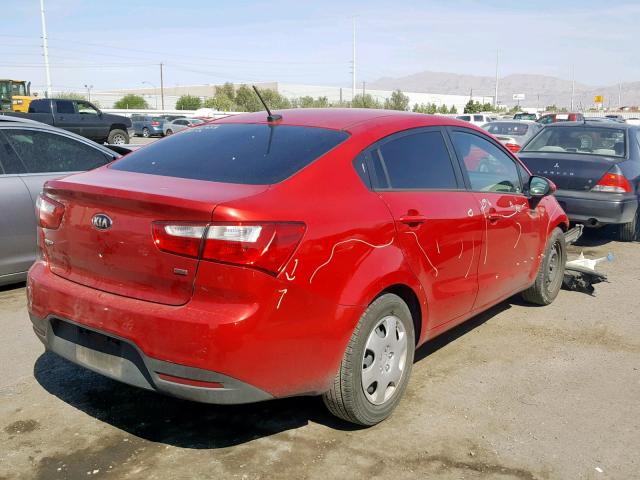 KNADM4A39E6406074 - 2014 KIA RIO LX RED photo 4