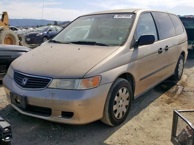 2HKRL1859YH560487 - 2000 HONDA ODYSSEY LX GOLD photo 2