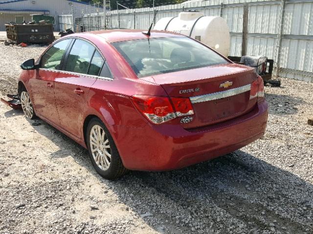 1G1PH5SB4E7351150 - 2014 CHEVROLET CRUZE ECO MAROON photo 3