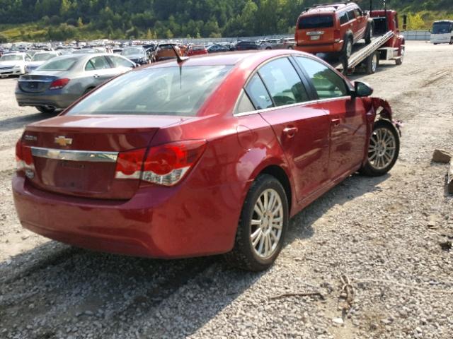 1G1PH5SB4E7351150 - 2014 CHEVROLET CRUZE ECO MAROON photo 4