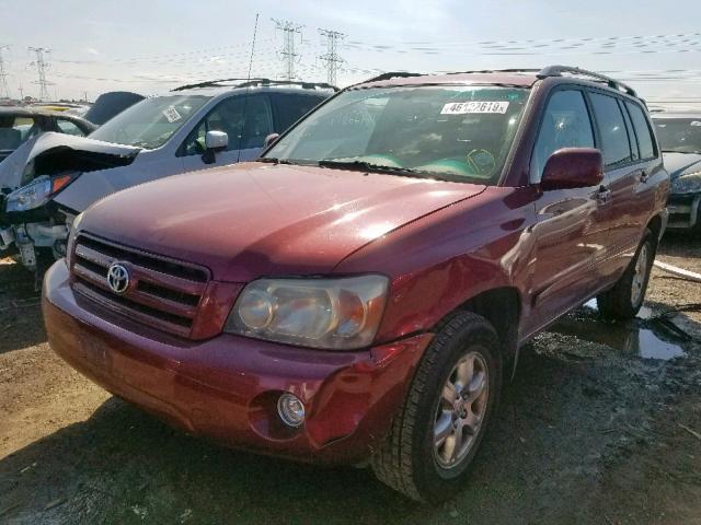 JTEEP21A870197350 - 2007 TOYOTA HIGHLANDER BURGUNDY photo 2