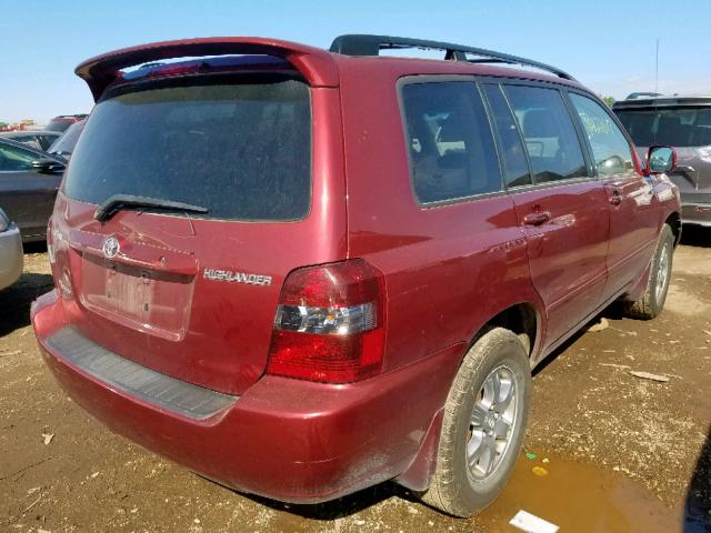 JTEEP21A870197350 - 2007 TOYOTA HIGHLANDER BURGUNDY photo 4