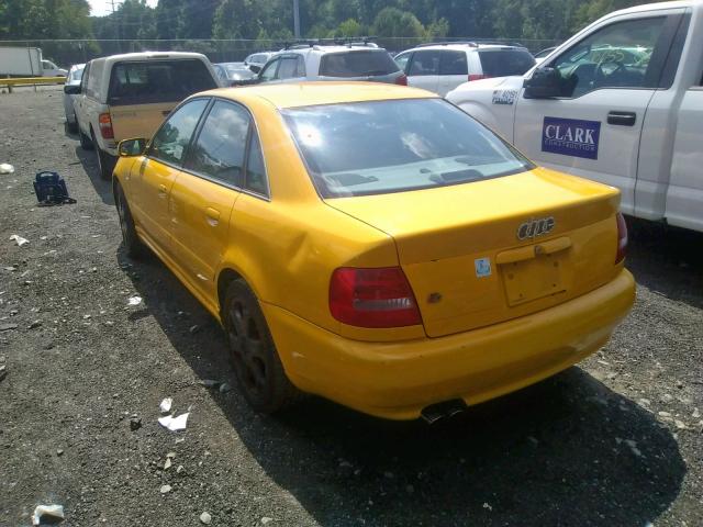 WAURD68DX1A131113 - 2001 AUDI S4 2.7 QUA YELLOW photo 3