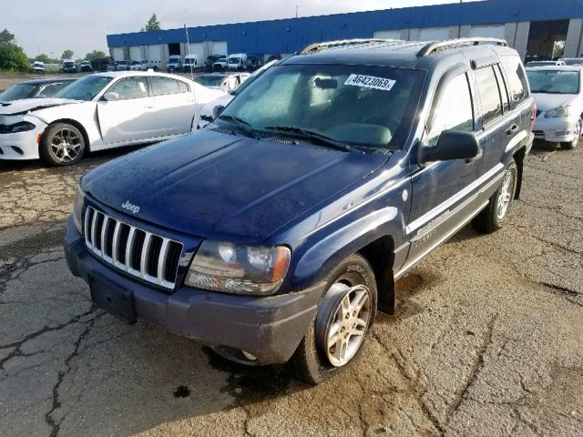 1J4GW48N44C433582 - 2004 JEEP GRAND CHER BLUE photo 2