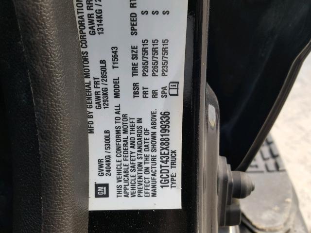 1GCDT43EX88199336 - 2008 CHEVROLET COLORADO L BLACK photo 10