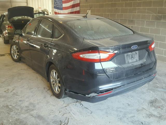 3FA6P0G79FR220793 - 2015 FORD FUSION S BLACK photo 3