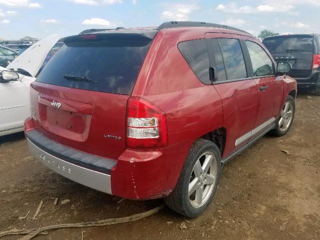 1J8FF57W18D598838 - 2008 JEEP COMPASS LI RED photo 4