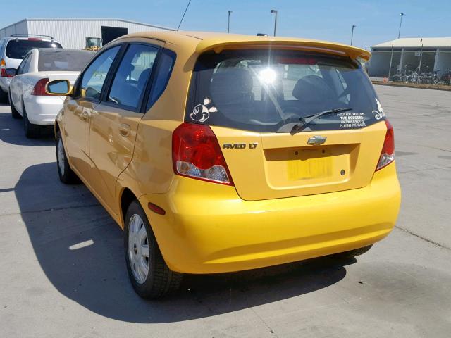 KL1TG62665B495546 - 2005 CHEVROLET AVEO LT YELLOW photo 3