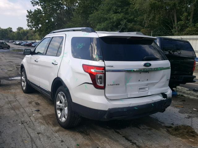 1FM5K8F8XDGC35476 - 2013 FORD EXPLORER L WHITE photo 3