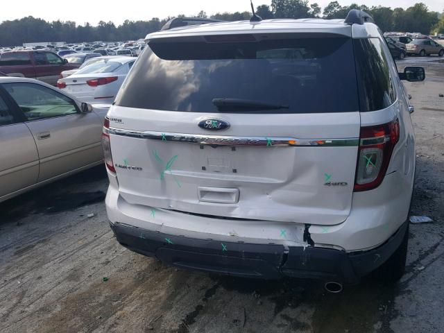 1FM5K8F8XDGC35476 - 2013 FORD EXPLORER L WHITE photo 9