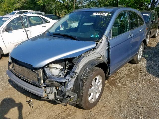 JHLRE487X7C056282 - 2007 HONDA CR-V EXL BLUE photo 2